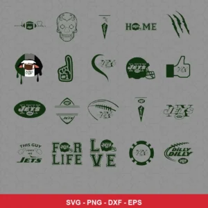modern cartoon Jets player SVG expressing team pride featuring jets logo for Cricut and Silhouette