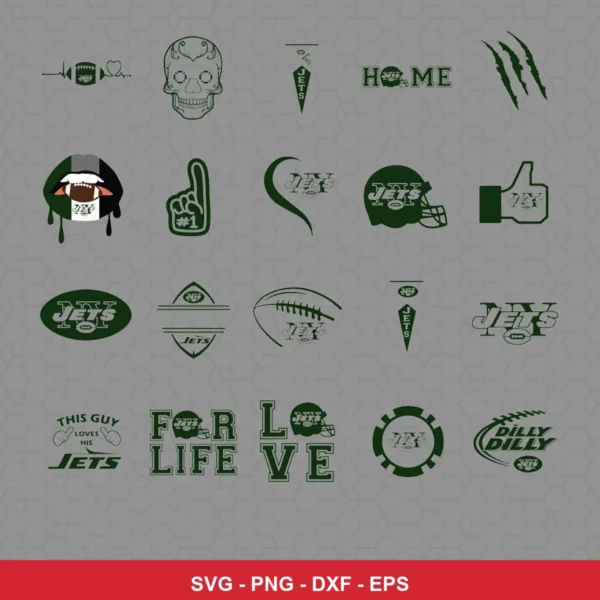 modern cartoon Jets player SVG expressing team pride featuring jets logo for Cricut and Silhouette