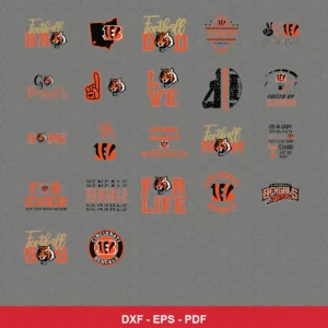 modern cartoon Bengals player SVG expressing team pride featuring bengals logo for Cricut and Silhouette
