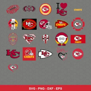 modern cartoon Chiefs player SVG expressing team pride for Cricut and Silhouette