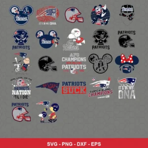 modern cartoon Patriots player SVG expressing team pride featuring patriots logo for Cricut and Silhouette