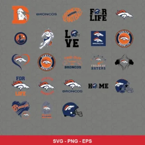modern, sports-themed Broncos player SVG expressing team pride featuring broncos logo for Cricut and Silhouette