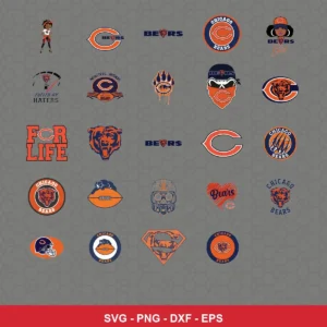 modern cartoon Bears player SVG expressing team pride featuring bears logo for Cricut and Silhouette