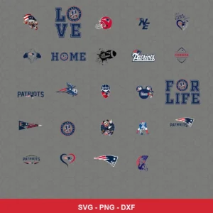 modern cartoon Patriots player SVG expressing team pride featuring patriots logo for Cricut and Silhouette