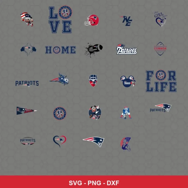 modern cartoon Patriots player SVG expressing team pride featuring patriots logo for Cricut and Silhouette