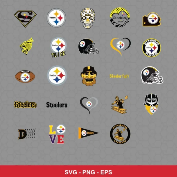 modern, sports-themed Steelers player SVG expressing team pride featuring steelers logo for Cricut and Silhouette