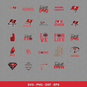 modern, playful Buccaneers player SVG expressing team pride featuring buccaneers logo for Cricut and Silhouette
