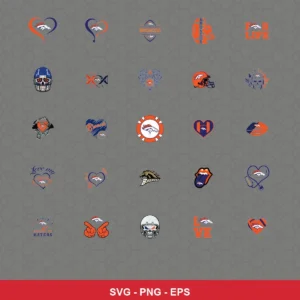 modern cartoon Broncos player SVG expressing team pride featuring broncos logo for Cricut and Silhouette