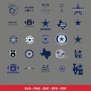 modern Cowboys player SVG expressing team pride featuring star logo for Cricut and Silhouette