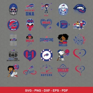 modern cartoon Bills player SVG expressing team pride for Cricut and Silhouette