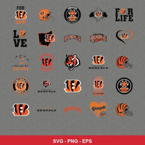 modern and playful Bengals player SVG expressing team pride featuring bengals logo for Cricut and Silhouette