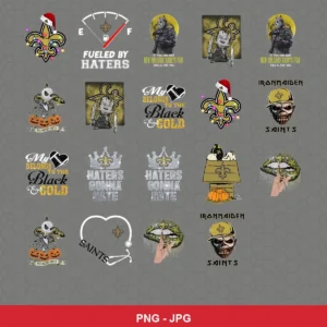 modern cartoon Saints player SVG expressing team pride featuring saints logo for Cricut and Silhouette
