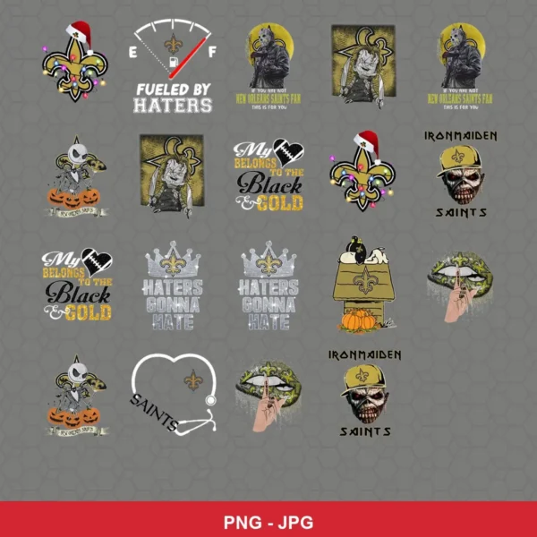modern cartoon Saints player SVG expressing team pride featuring saints logo for Cricut and Silhouette