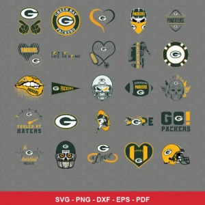 modern cartoon Packers player SVG expressing team pride featuring packers logo for Cricut and Silhouette