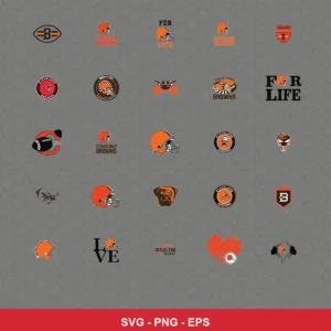 modern cartoon Browns player SVG expressing team pride featuring browns logo for Cricut and Silhouette