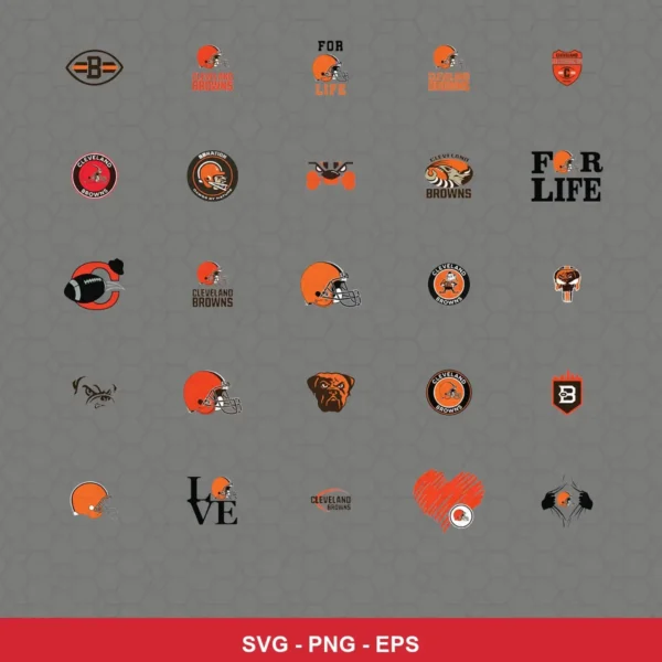 modern cartoon Browns player SVG expressing team pride featuring browns logo for Cricut and Silhouette