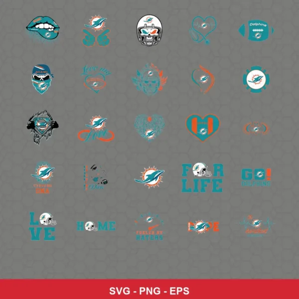modern and playful Dolphins player SVG expressing team pride featuring dolphins logo for Cricut and Silhouette