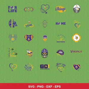 modern and playful Vikings player SVG expressing team pride featuring vikings logo for Cricut and Silhouette