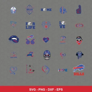 modern cartoon Bills player SVG expressing team pride for Cricut and Silhouette
