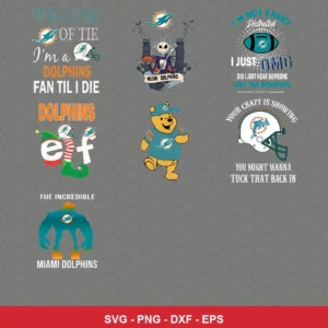 cartoon Dolphins player SVG expressing team pride featuring dolphins logo for Cricut and Silhouette