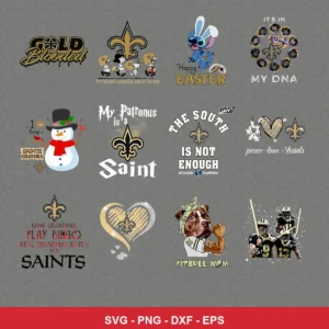 cartoon Saints player SVG expressing pride featuring saints logo for Cricut and Silhouette