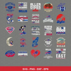 modern, cartoon Bills player SVG expressing team pride for Cricut and Silhouette