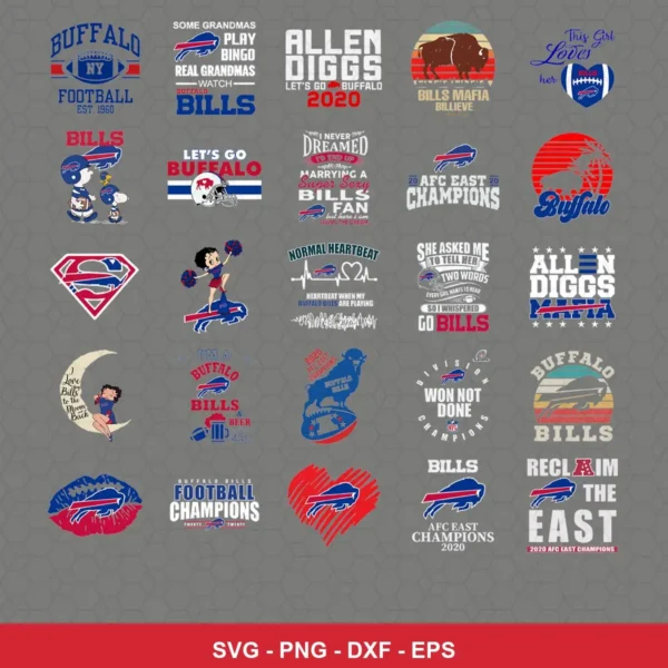 modern, cartoon Bills player SVG expressing team pride for Cricut and Silhouette