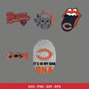 modern, graphic Bears player SVG expressing team pride featuring bears logo for Cricut and Silhouette