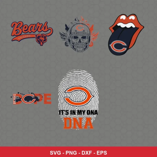 modern, graphic Bears player SVG expressing team pride featuring bears logo for Cricut and Silhouette