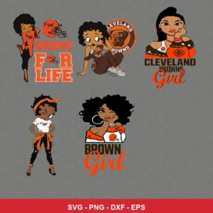cartoon Browns player SVG expressing team pride for Cricut and Silhouette