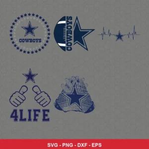 modern Cowboys player SVG expressing team pride featuring star logo for Cricut and Silhouette