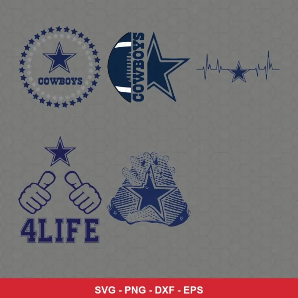 modern Cowboys player SVG expressing team pride featuring star logo for Cricut and Silhouette