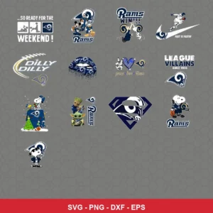 cartoon Rams player SVG expressing team pride featuring rams logo for Cricut and Silhouette
