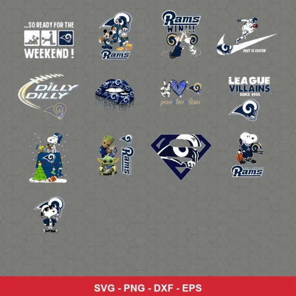 cartoon Rams player SVG expressing team pride featuring rams logo for Cricut and Silhouette