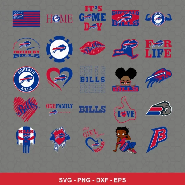 modern, playful Bills player SVG expressing team pride for Cricut and Silhouette