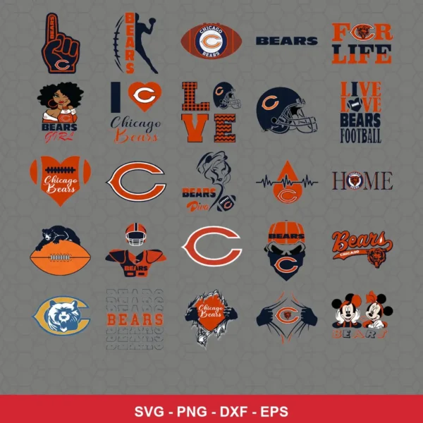 modern cartoon Bears player SVG expressing team pride featuring bears logo for Cricut and Silhouette