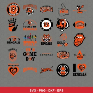 modern and playful Bengals player SVG expressing team pride featuring bengals logo for Cricut and Silhouette