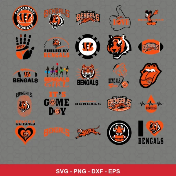 modern and playful Bengals player SVG expressing team pride featuring bengals logo for Cricut and Silhouette