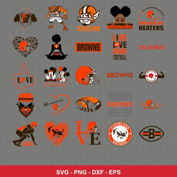 modern cartoon Browns player SVG expressing team pride featuring browns logo for Cricut and Silhouette