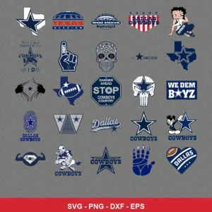 cartoon Cowboys player SVG expressing team pride for Cricut and Silhouette
