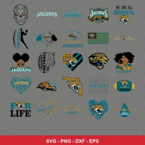 modern and playful Jaguars player SVG expressing team pride featuring jaguars logo for Cricut and Silhouette