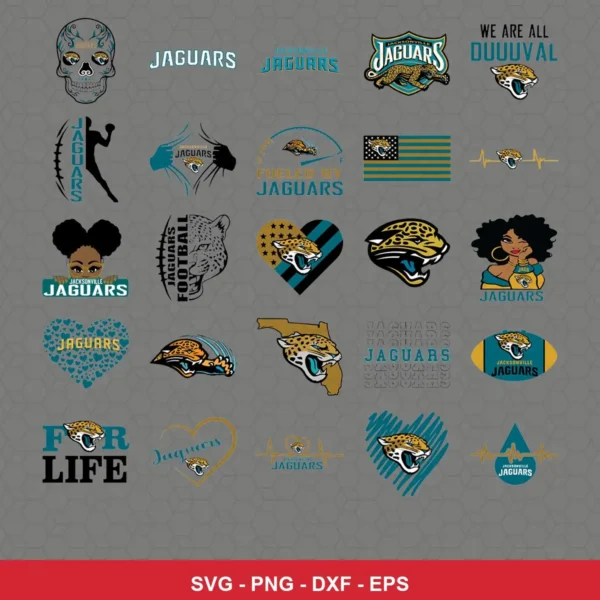 modern and playful Jaguars player SVG expressing team pride featuring jaguars logo for Cricut and Silhouette