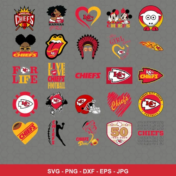 modern and playful Chiefs player SVG expressing team pride featuring chiefs logo for Cricut and Silhouette