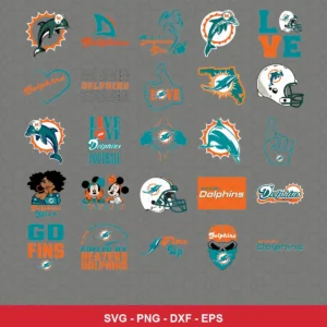 modern cartoon Dolphins player SVG expressing team pride featuring dolphins logo for Cricut and Silhouette