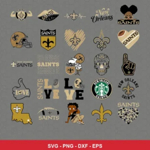modern Saints player SVG expressing team pride featuring saints logo for Cricut and Silhouette