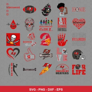 modern and playful Buccaneers player SVG expressing team pride featuring buccaneers logo for Cricut and Silhouette