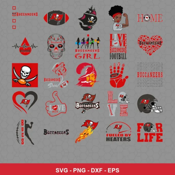 modern and playful Buccaneers player SVG expressing team pride featuring buccaneers logo for Cricut and Silhouette