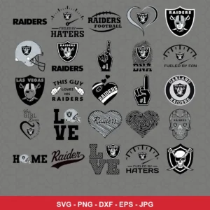 modern and bold Raiders player SVG expressing team pride featuring raiders logo for Cricut and Silhouette