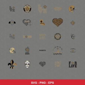 modern Saints player SVG expressing team pride featuring fleur-de-lis for Cricut and Silhouette