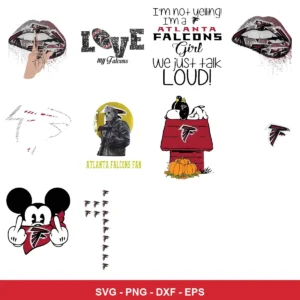 modern cartoon with pop culture references and sports fan art elements Falcons player SVG for Cricut and Silhouette